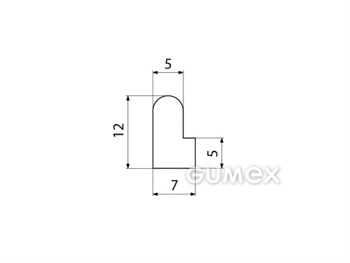 "L" Silikonprofil, 12x7/5mm, 60°ShA, -60°C/+180°C, transparent, 